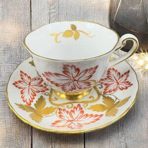 Royal Chelsea Fine English Bone China Teacup and Saucer Set Hand Decorated VTG